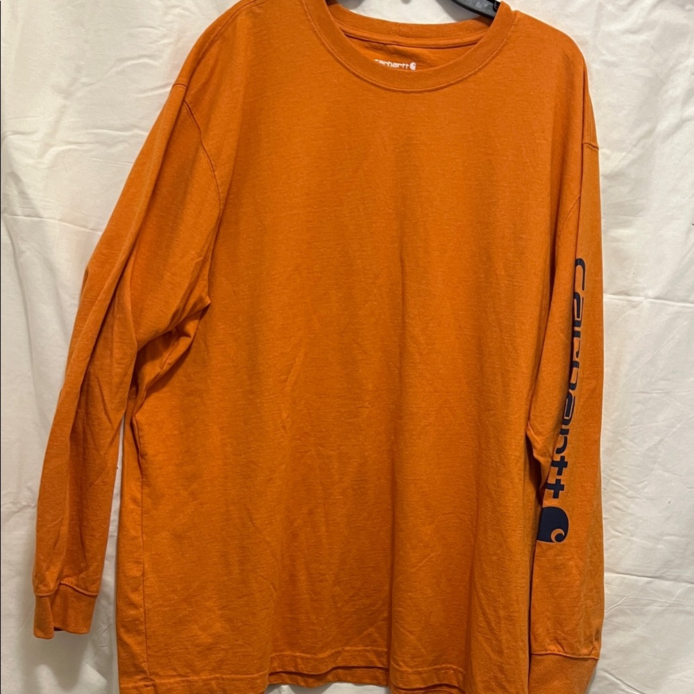 Carhartt Men's Long Sleeve Tee in Bold Orange Loose Fit